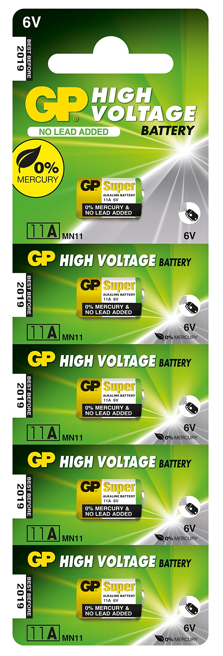 GP Batteries Alkaline High Voltage 11A Batteries (Pack of 5)