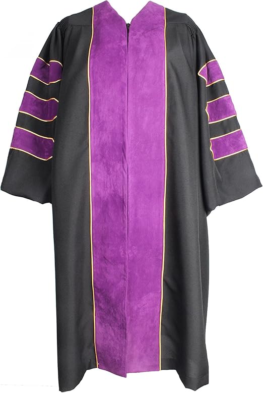 Unisex Deluxe Graduation Doctorate Robe with Gold Piping Available for