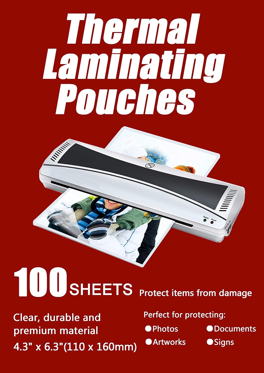 Halcent 4"x6" Thermal Laminating Pouches, 3 mil Thermal