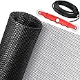 SAKURRY Window Screen Replacement Kit, 48'' x 99'' Fiberglass Screen Mesh with Rolling Tool and Screen Retainer Spline, DIY Adjustable Screen Door Mesh for Window, Door and Patio, Black