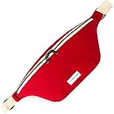 The Peacock Crew Spacious Red Crossbody Belt Bag in Cotton Canvas – Lightweight Comfortable & Elegant Sling Pouch Travel Safe Design & Daily Use – Dual Zippers Fanny Pack for Men & Women