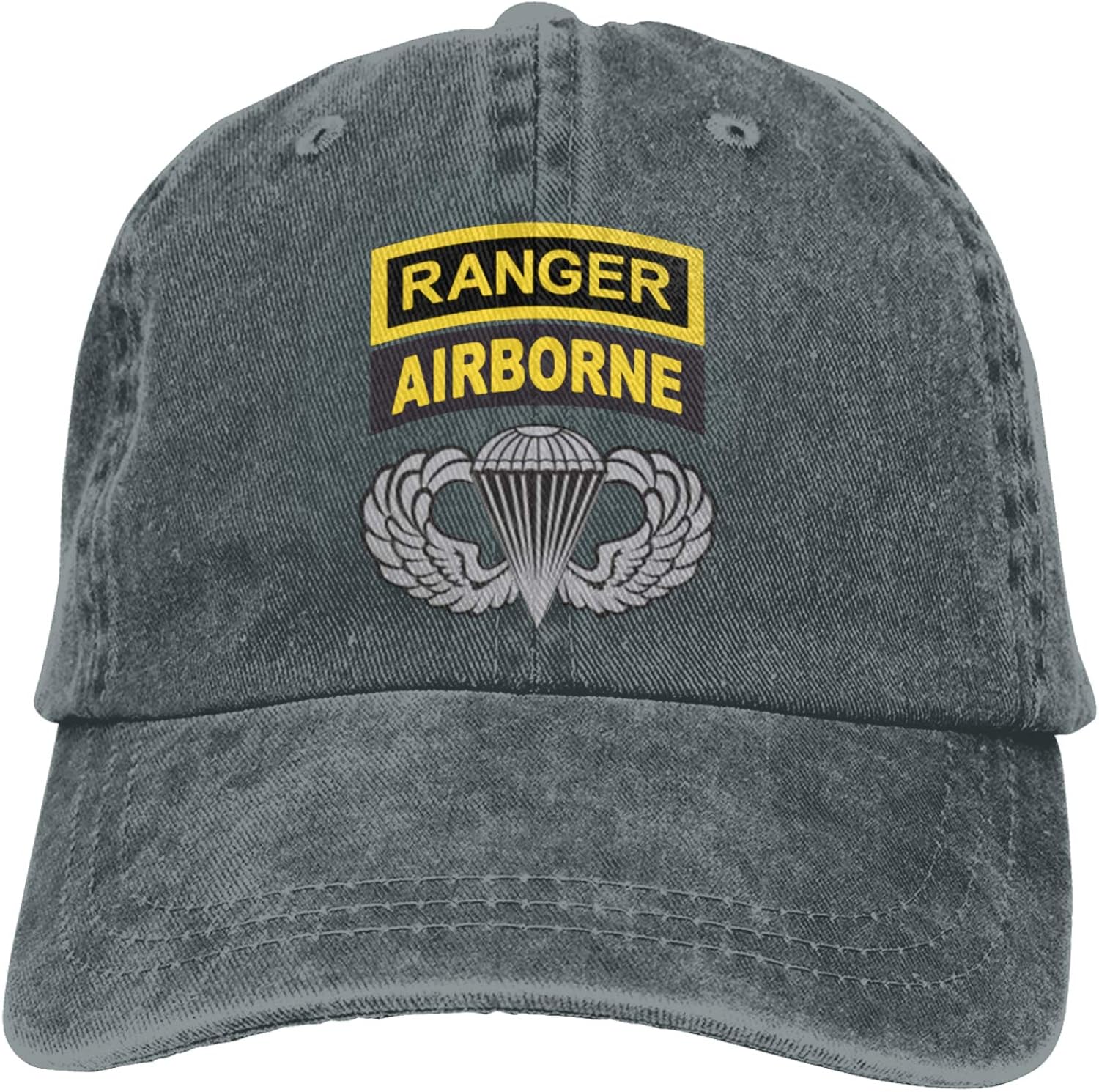 yinmao Unisex Us Army Ranger Tab Airborne and Wings Cowboy Hat Adjustable Retro Hat Dad Hat