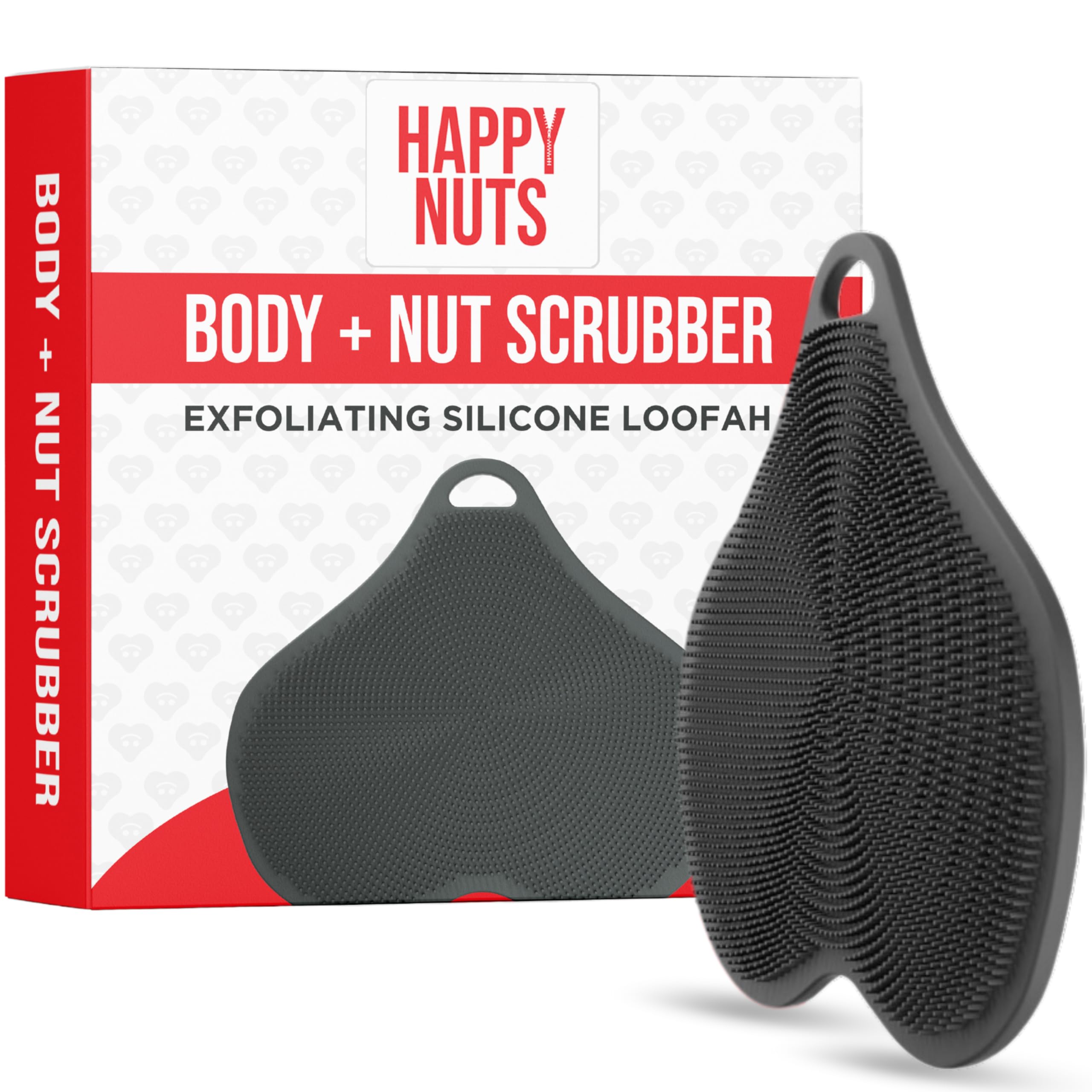 HAPPY NUTS Silicone Body Scrubber, Exfoliating Body Scrubber for Sensitive Skin, Sustainable Shower Scrubber for Body, Silicone Body Brush for Showering (1 Pack, Scrubber)