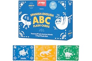 Spanish-English ABC Flash Cards: 27 Bilingual Alphabet Flash Cards Featuring Latin American Animals in a Papel Picado Design (Si Sabo Bilingual Books for Kids)