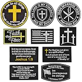 TXSN Bible Verse Loop and Hook Patches, Christians Tactical Morale Patches Set for Caps, Bags, Backpacks, Harness, Vest, Military Uniforms, Tactical Gears Etc