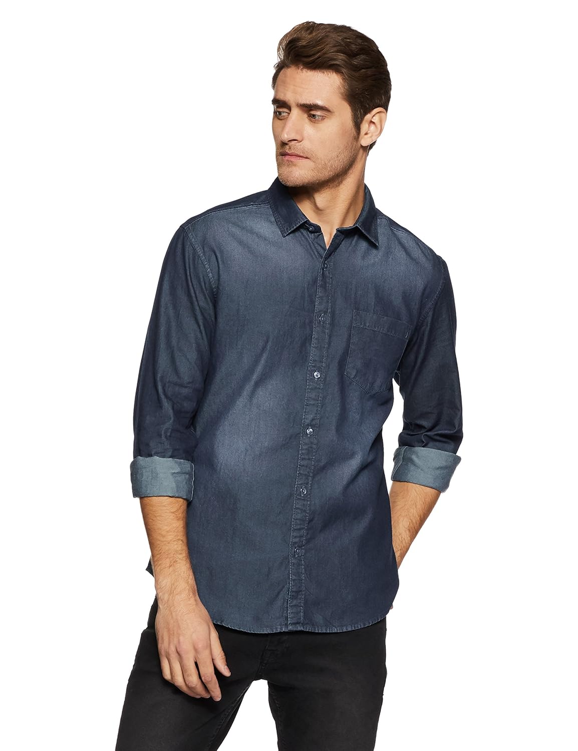 diverse men's solid slim fit casual shirt