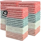 Microfiber Cleaning Cloths, Pack of 60, Highly Absorbent Cleaning Supplies, Lint Free Cloths for Multiple-use, Powerful Dust 
