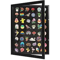 Enamel Pin Shadow Box Frame Enamel Pin Display Case - 14x9 Shadow Box ...
