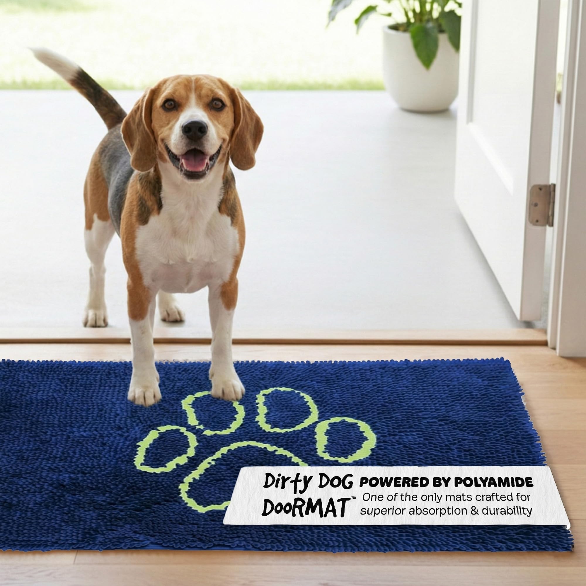 Dog Gone Smart Dirty Dog Microfiber Doormat, Super Absorbent Machine Washable with Non-Slip Backing, Medium, Marine — image 1