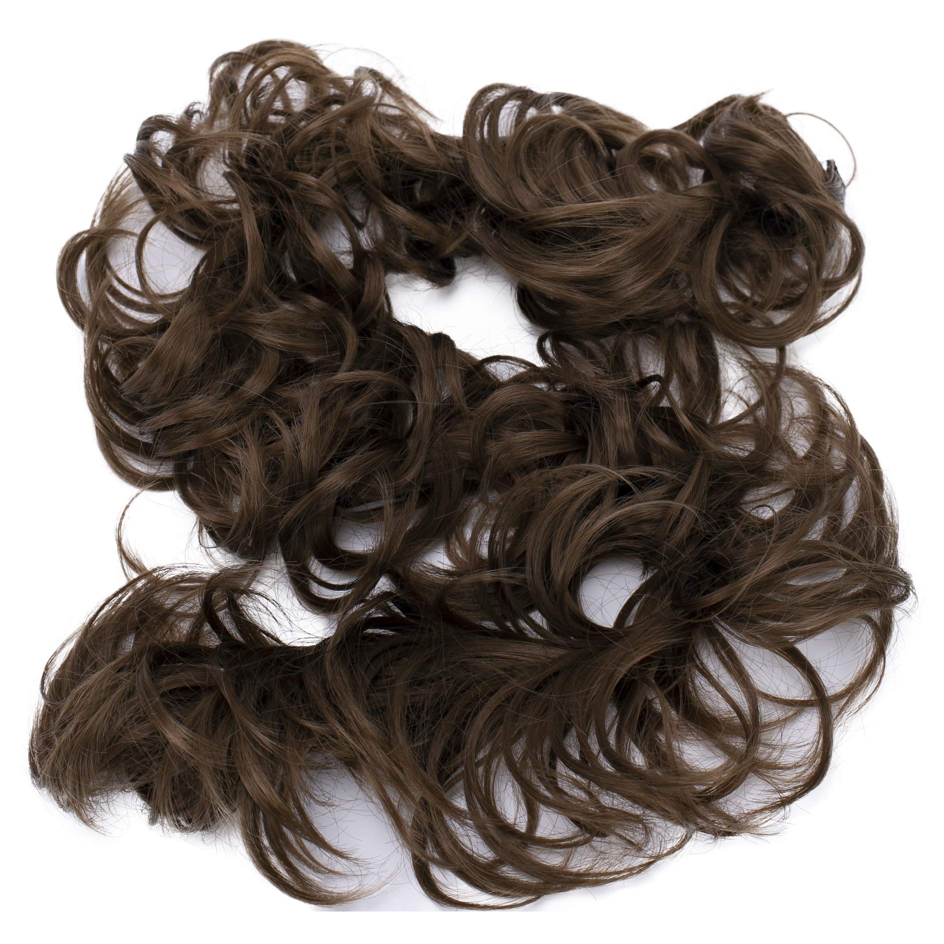 CAISHA XXL Hairpiece Scrunchy Updo Bridal Hairstyle Voluminous Curly Messy Bun Medium Brown HW16