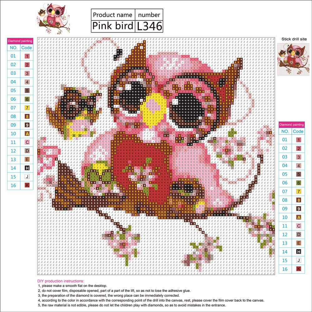 Rameng- Bordado Diamante búho 5d Pintura de Diamante (Resina Kit ...