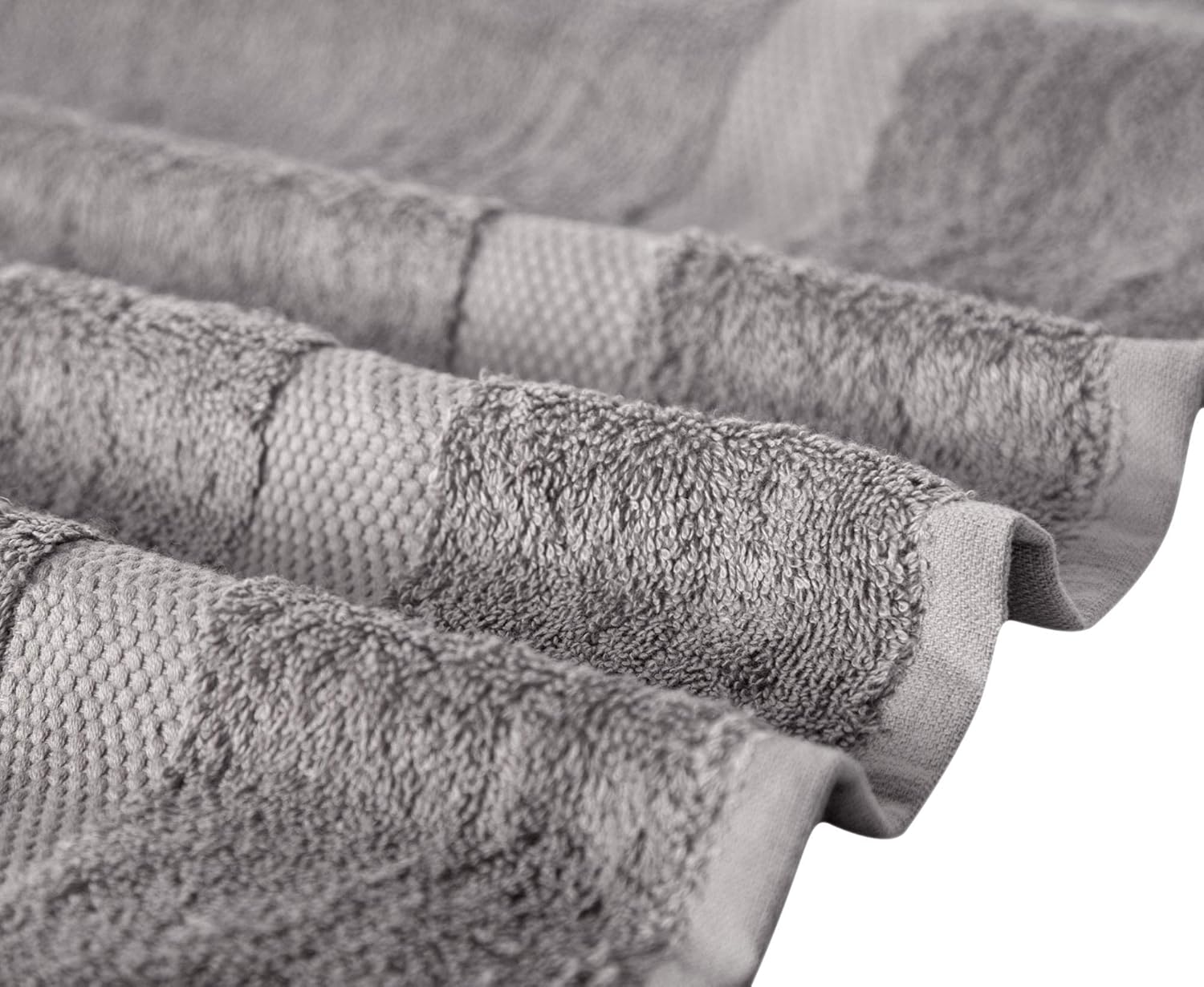 Pleasant Home Bath Towels Set – 6 Piece Bath Set - 2 Bath Towels, 2 Hand Towels & 2 Wash Cloths - 100% Cotton - 580 GSM – Lightweight, Soft & Absorbent – Durable (Grey): Home & Kitchen