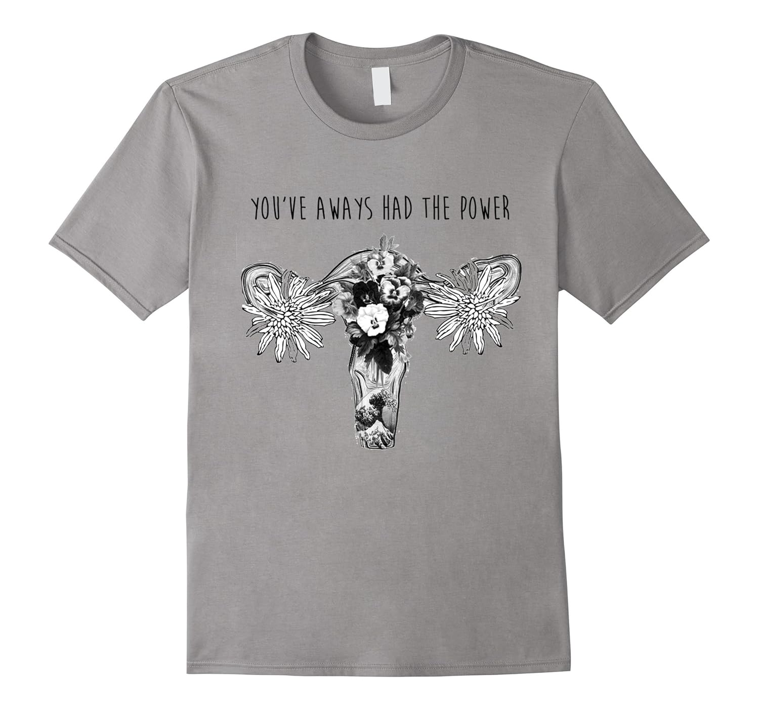 Doula Shirt Feminist T-shirt Uterus Power Female Flower-ANZ