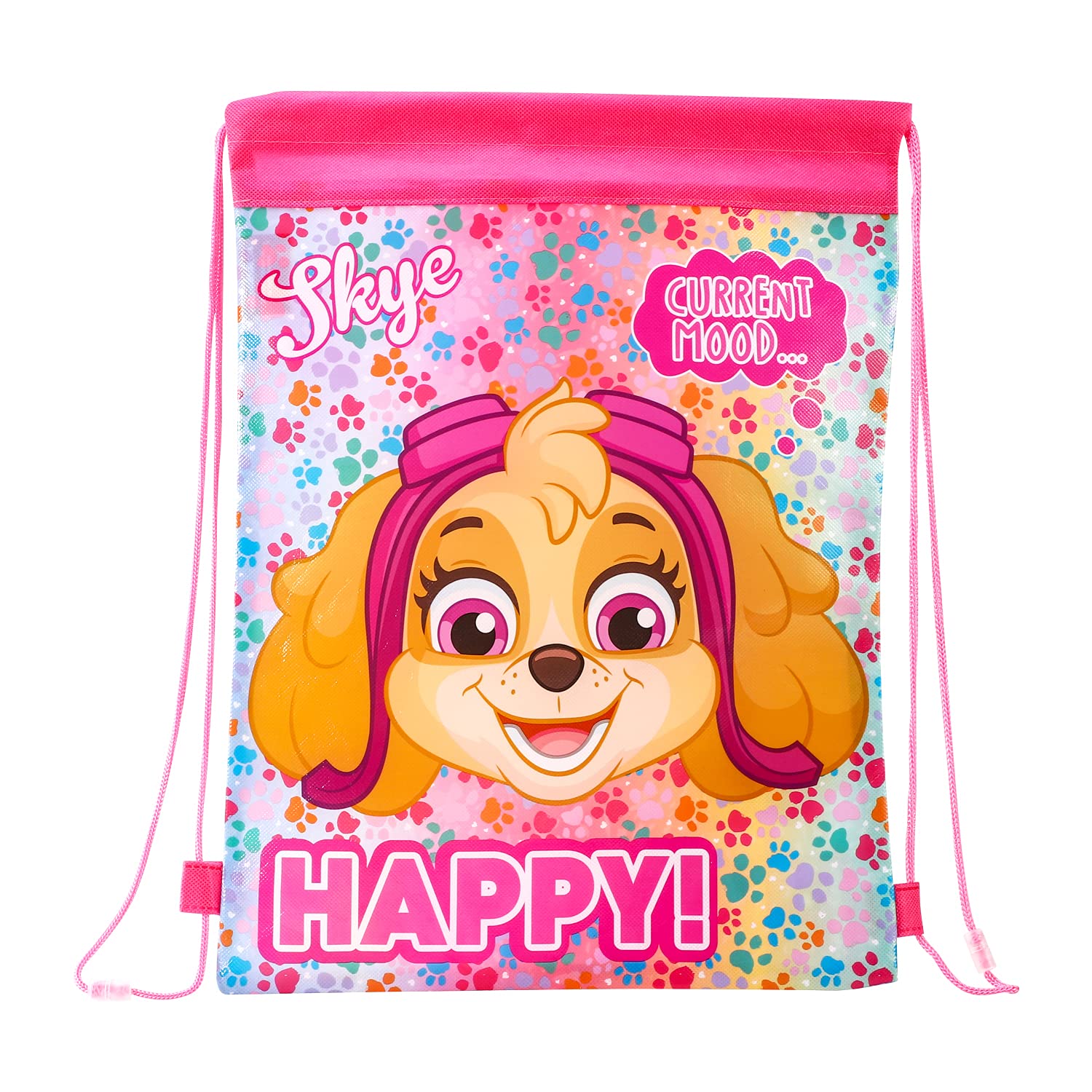Zawadi Global Paw Patrol Girl Drawstring Bag for Kids - Adjustable PE Kit Gym, School, Swim & Travel Backpack, Lightweight & Waterproof Kids PE Bags, Multicolour Easy to Adjust Bag for Boys & Girls