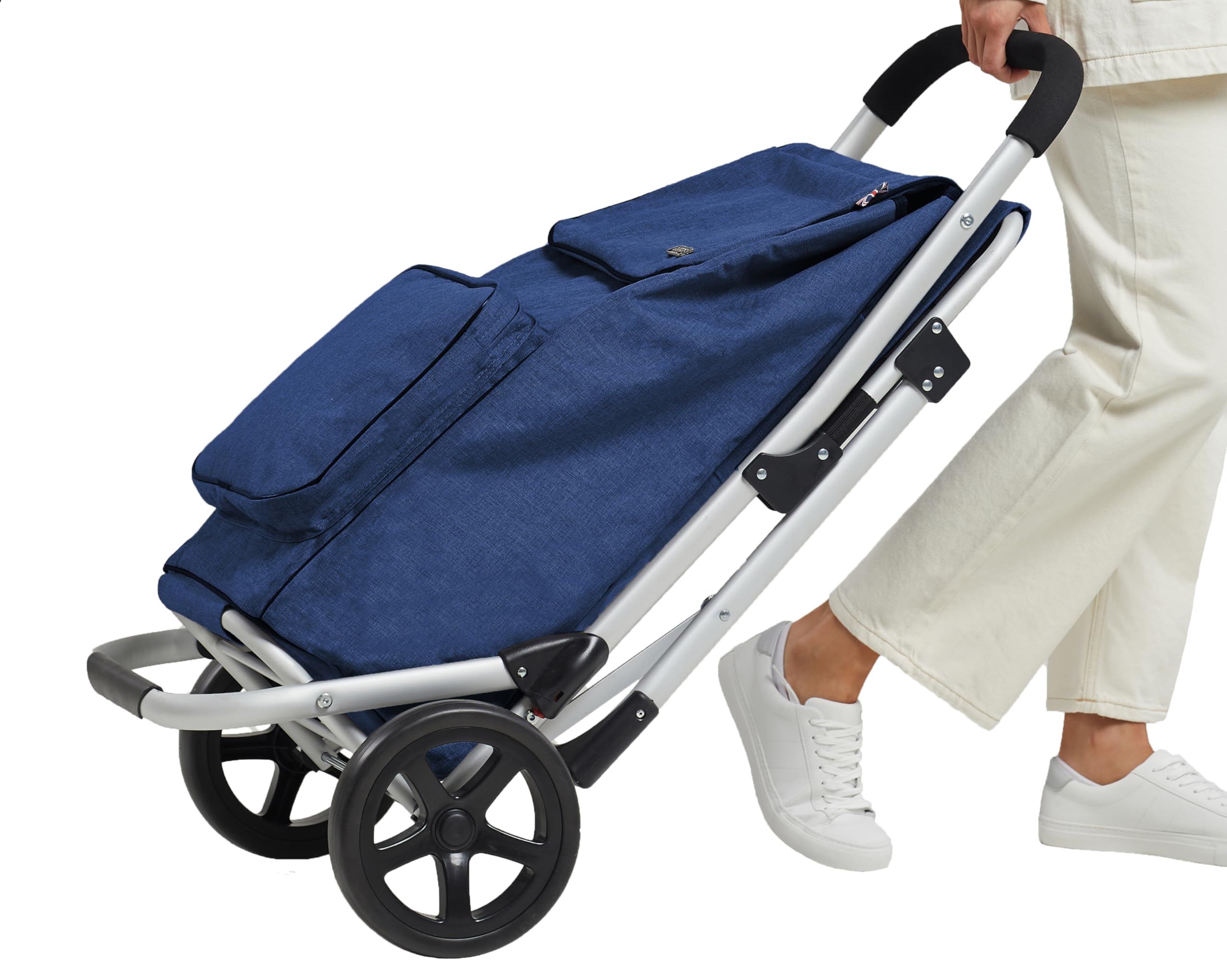 Bergs Aluminium Shopping Trolley with Seat (Blue)