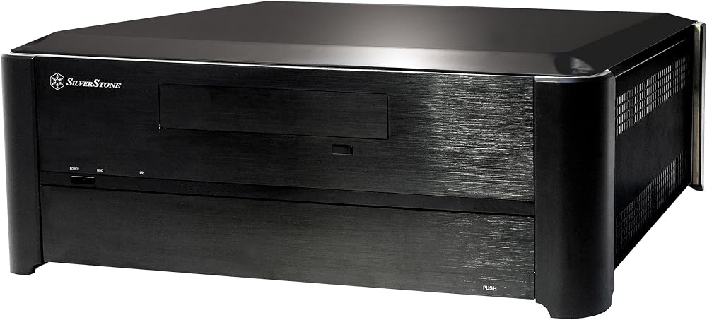 SilverStone Grandia GD02B Micro ATX Media Center HTPC Case Black Aluminum Steel