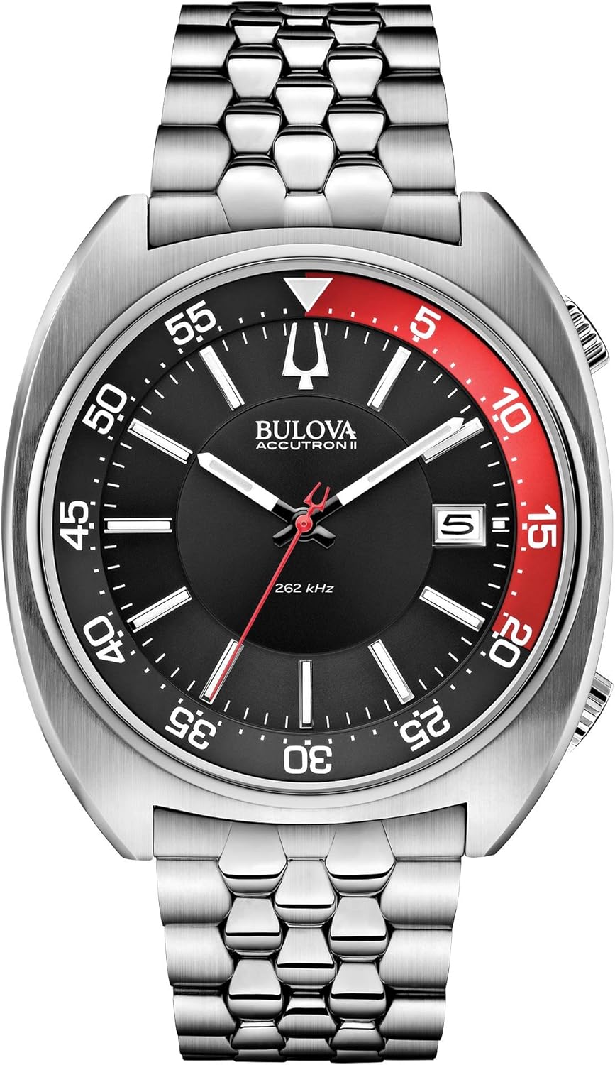 Bulova Accutron II Men's UHF Watch with Black Dial Analogue Display and