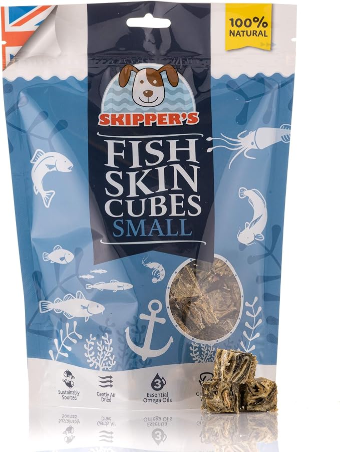 SKIPPER'S Fish Skin Jerky Cubes 300gm Gently Air Dried