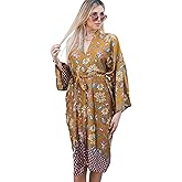 Aphea Fashion Women’s Luxury Silky Soft Kimono Robe – Boho Bali Loungewear, Free Size, Bridal & Summer