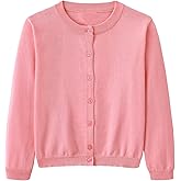 Miccina Girls Cardigan Sweater School Uniforms Toddler Long Sleeve Button Knit Solid Sweaters Tops