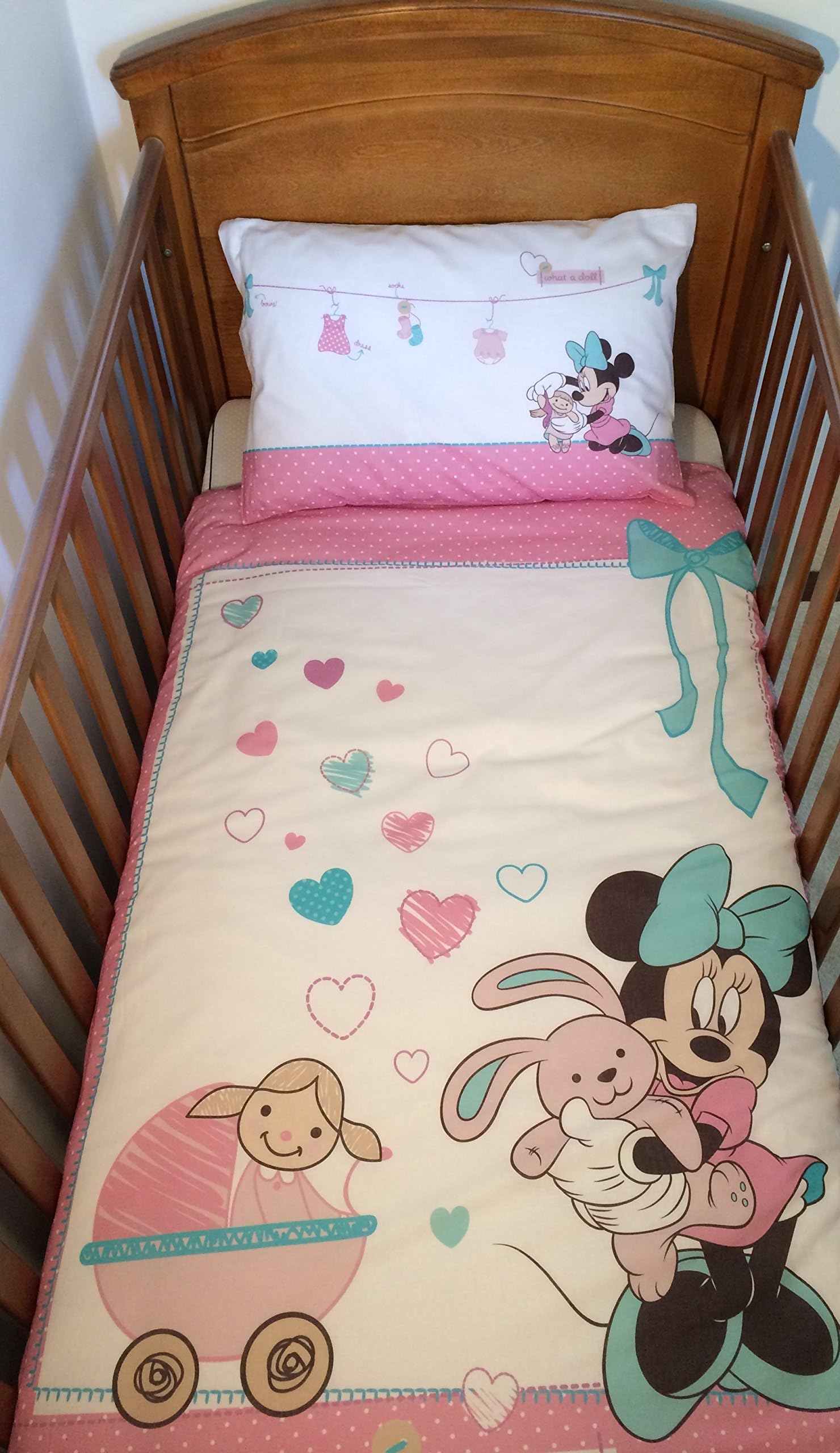 Disney Minnie Mouse What a Doll Pink Bedding Set (Pillowcase & Duvet Cover)