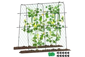 Garden Trellis for Climbing Plants Outdoor, Deaunbr Cucumber Trellis for Raised Bed, Metal Trellises Gardening Supplies, Arch Plant Support Frame for Vegetable, Flower, Tomato, Bean, Pea, Melon, Grape