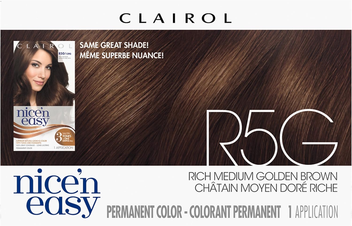 Clairol Nice N Easy R5g 129g Rich Medium Golden Brown 1 Kit Pack