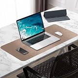 Hsurbtra PU Leather Desk Mat 75 x 37 cm XL Waterproof Non-Slip Gold view 7