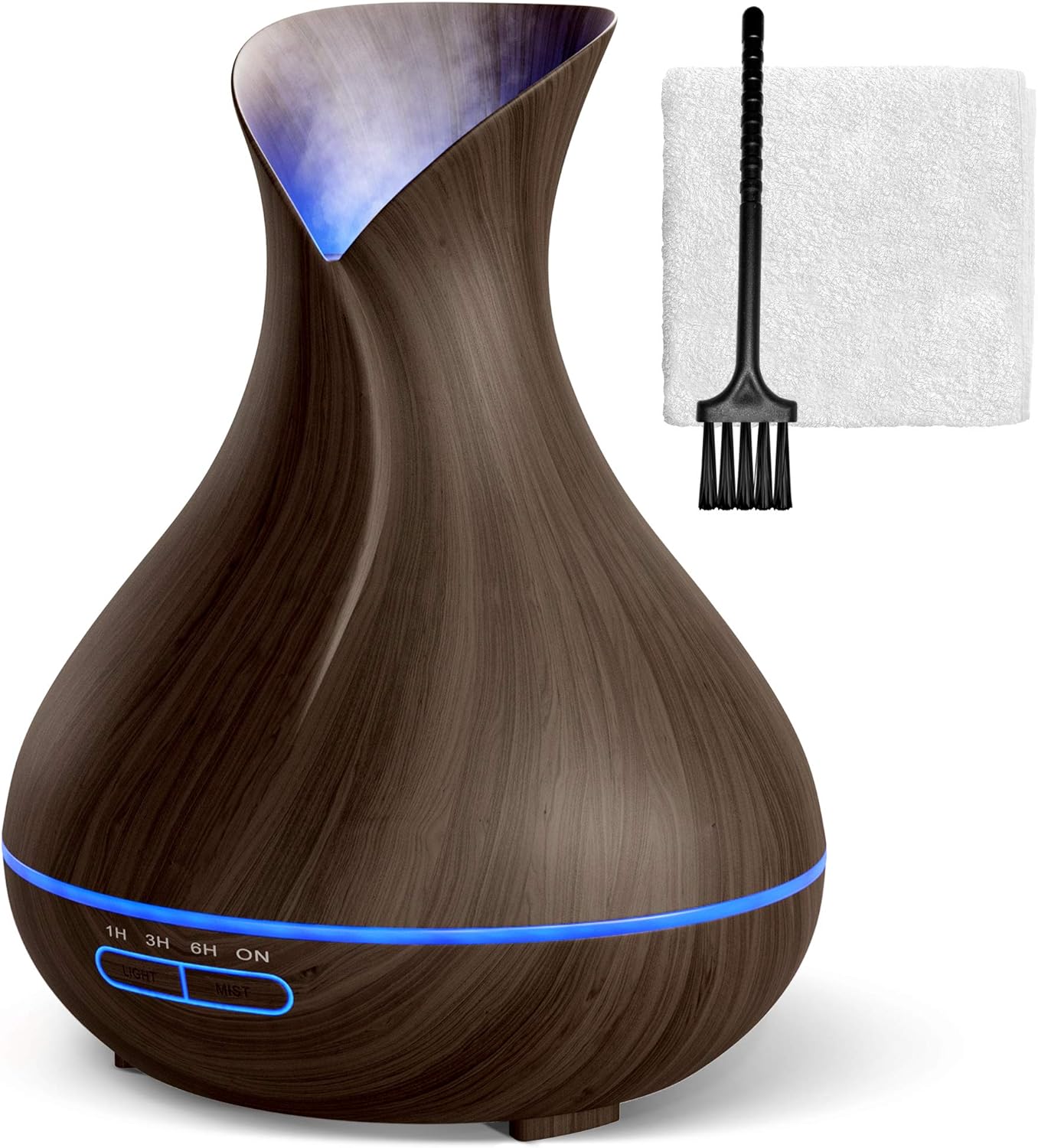 Everlasting Comfort Essential Oil Diffuser (400ml) - Home Aromatherapy Air Diffuser - High Aroma Scent Output with Cleaning Set for Small and Large Rooms, Ultrasonic (Dark Wood): Health & Personal Care