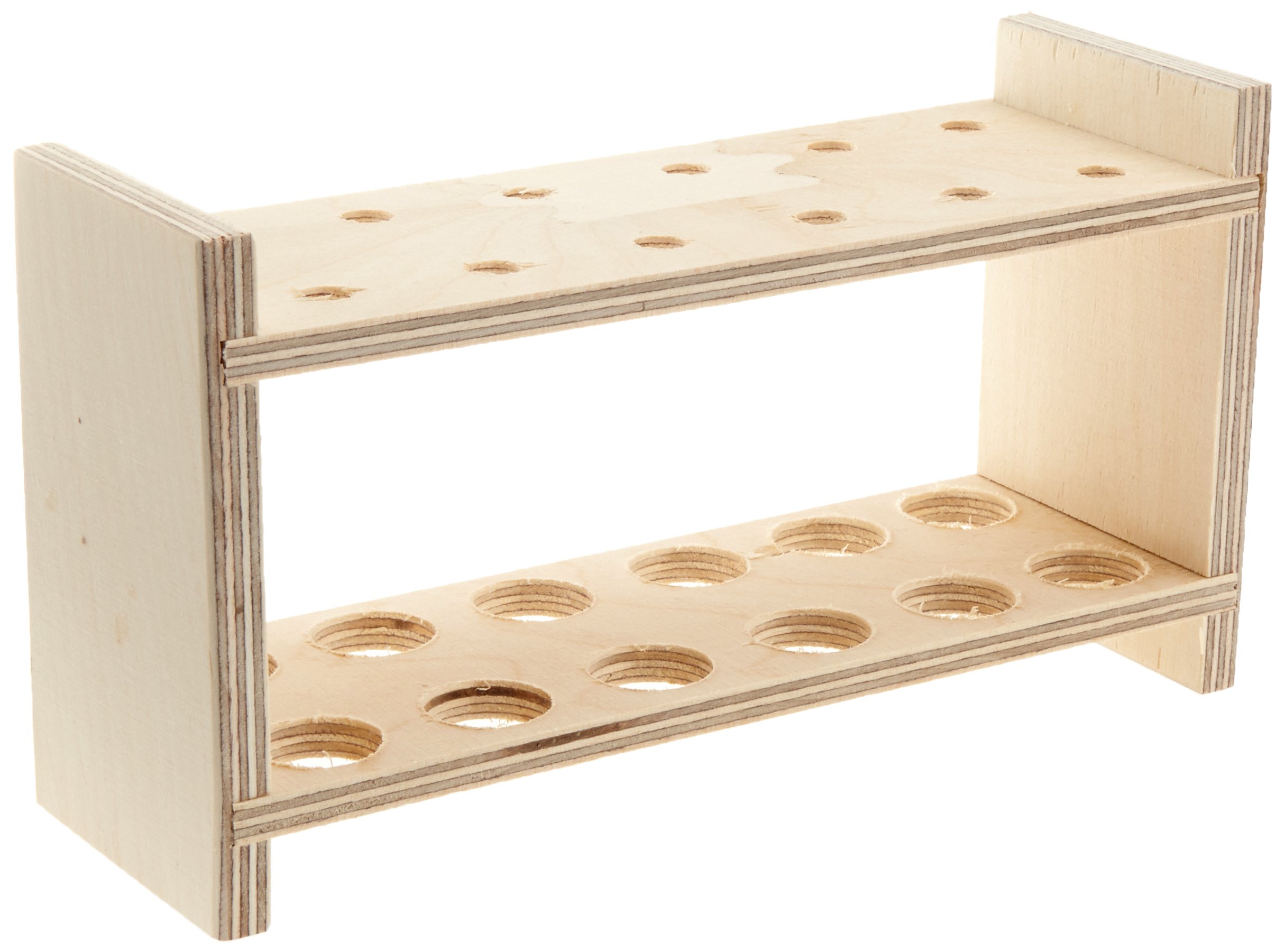 Neolab Electric Long Sleeve Wooden Test Tube Rack for 2 x 6 glasses, Hole Diameter 20 mm