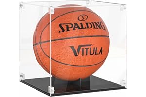 VITULA Basketball Display Case for Full Size Basketball, Basketball Case Fits for NBA or WNBA Basketball, Thickened Universal Acrylic Display Case for Collections (Installation Need)