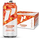 Phorm Energy Drink, Orange Fury, Sugar Free, 16 oz 12 Pack | With 200mg Natural Caffeine from Green Tea, Nootropics, Electrolytes &amp; B Vitamins, Supports Focus and Sustained Energy
