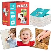 ALSOLIFE 80 Verb Cards Speech Therapy for Kids Ages 4-8 | Sturdy and Durable Action Verbs Flash Cards for Kids, Speech Therapy Materials for Autism Non Verbal Autistic Kids Ages 4-8