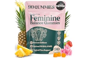90 Count, Premium Feminine Balance Gummies for Women, Support pH balance, Odour and Women Overall Health, Hawaiian Pineapple 