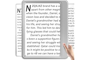 NZQXJXZ 5X Magnifying Glass for Reading, Large and Lightweight Magnifier Provide Full Book Page Viewing Area Perfect Handheld Magnifier for Reading Small Prints and Low Vision Person Silver