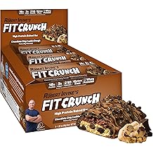 FITCRUNCH Snack Size Protein Bars, 6-Layer Baked Bar, 3g of Sugar, Gluten Free &amp; Soft Cake Core (9 Bars, Chocolate Chip Cooki