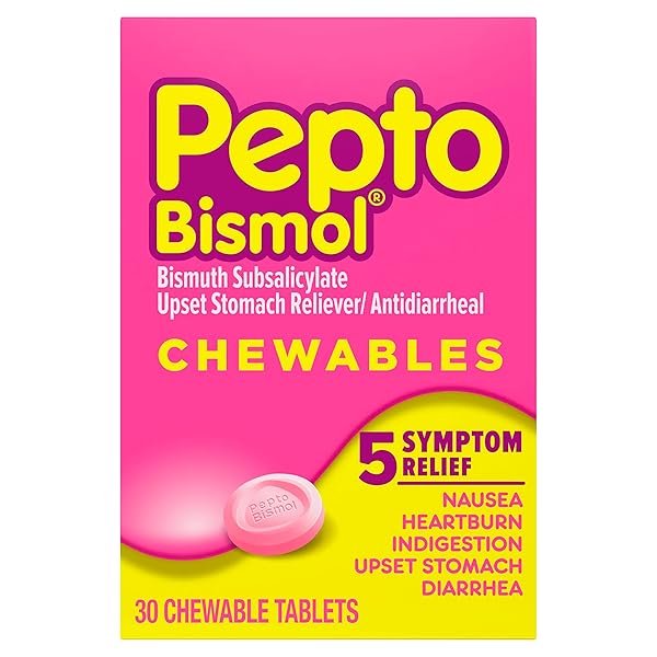 PEPTO BISMOL CHEWABLE TABLETS, UPSET STOMACH RELIEF, NAUSEA...