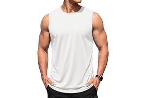TACVASEN Men's UPF 50+ Tank Top Moisture Wicking Casual Sleeveless Shirts Athletic Muscle Shirt for Gym Workout Swim
