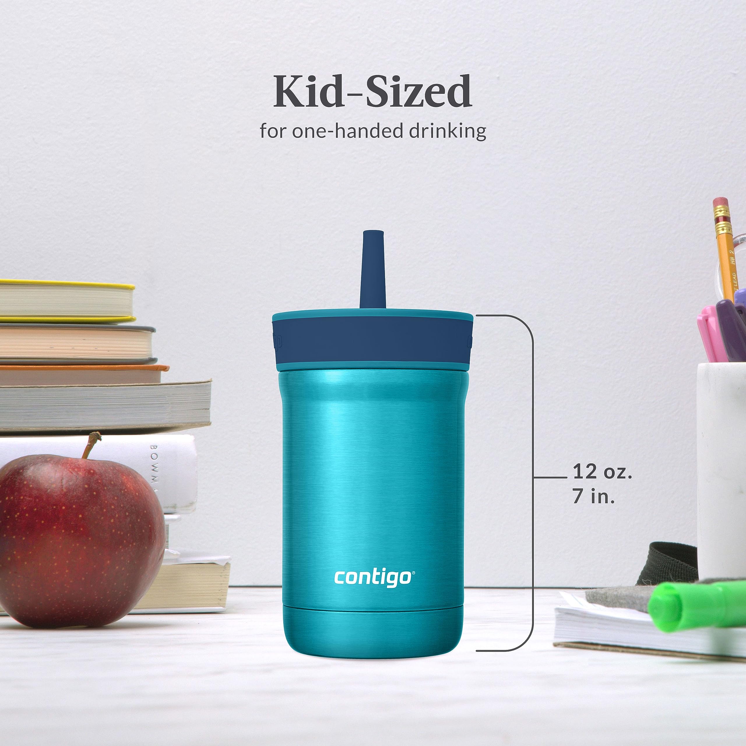 Contigo Leighton Beverage Water Bottle, 12 oz, Juniper & Blueberry