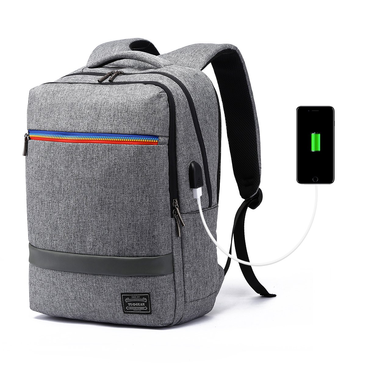 Water Resistant Laptop Backpack Anti-Theft Slim Business Bag with USB Charging Port Fits 15.6 Inch Laptop Notebook Macbook Tablet Computer for College Student Size 11.8\