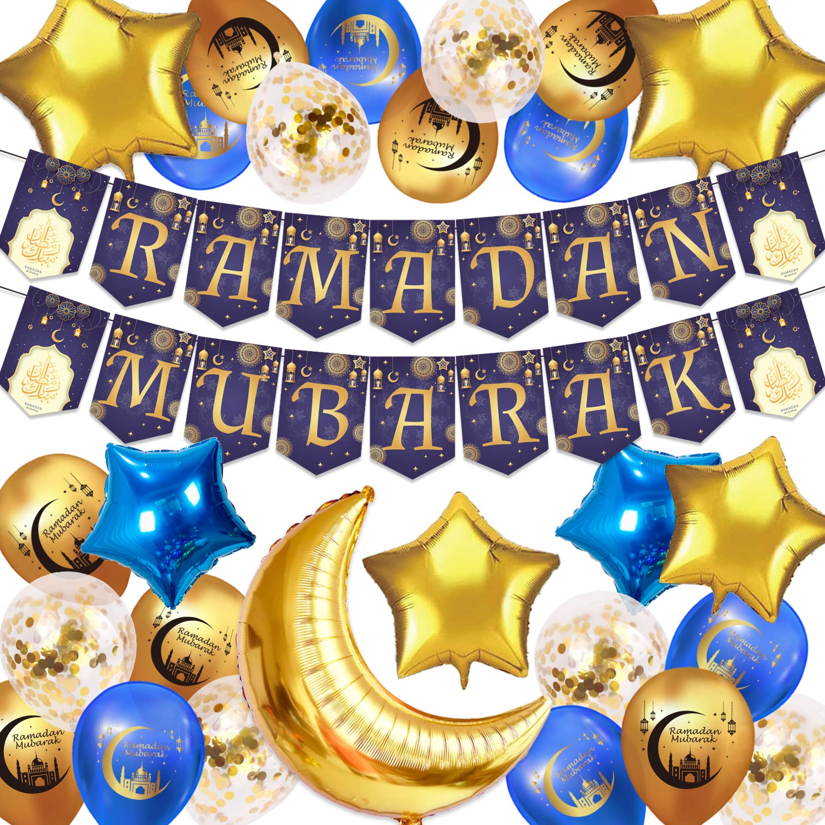 Ramadan Decorations for home Include Ramadan Balloons Ramadan Mubarak Banner for Ramadan Kareem Decorations Home Room