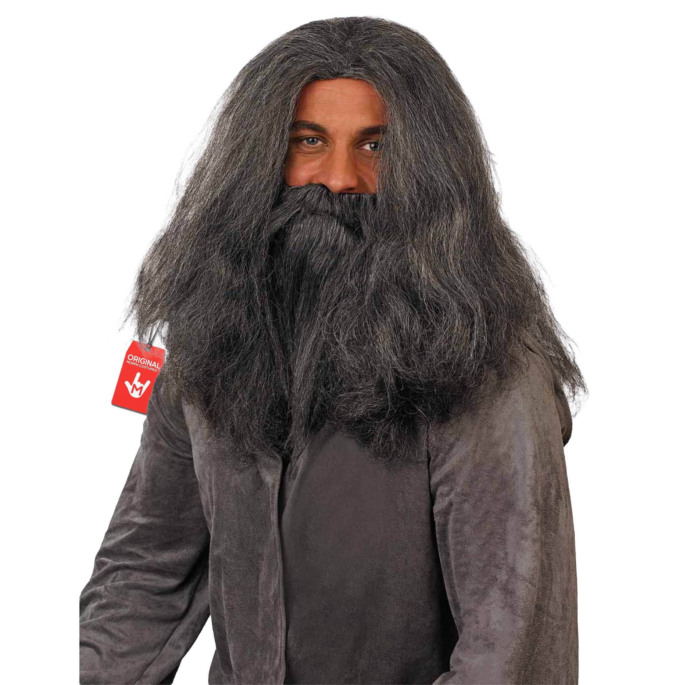 Fun Shack Wizard Beard Wig Grey Costume Accessory for Men - Fancy Dress Wig and Beard Set for Themed Parties, One Size