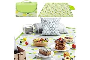Picnic Blanket Large, 79"X79" Picnic Blanket Waterproof Extra Large Portable，for Beach Camping Grass Lawn Park （Leaf）