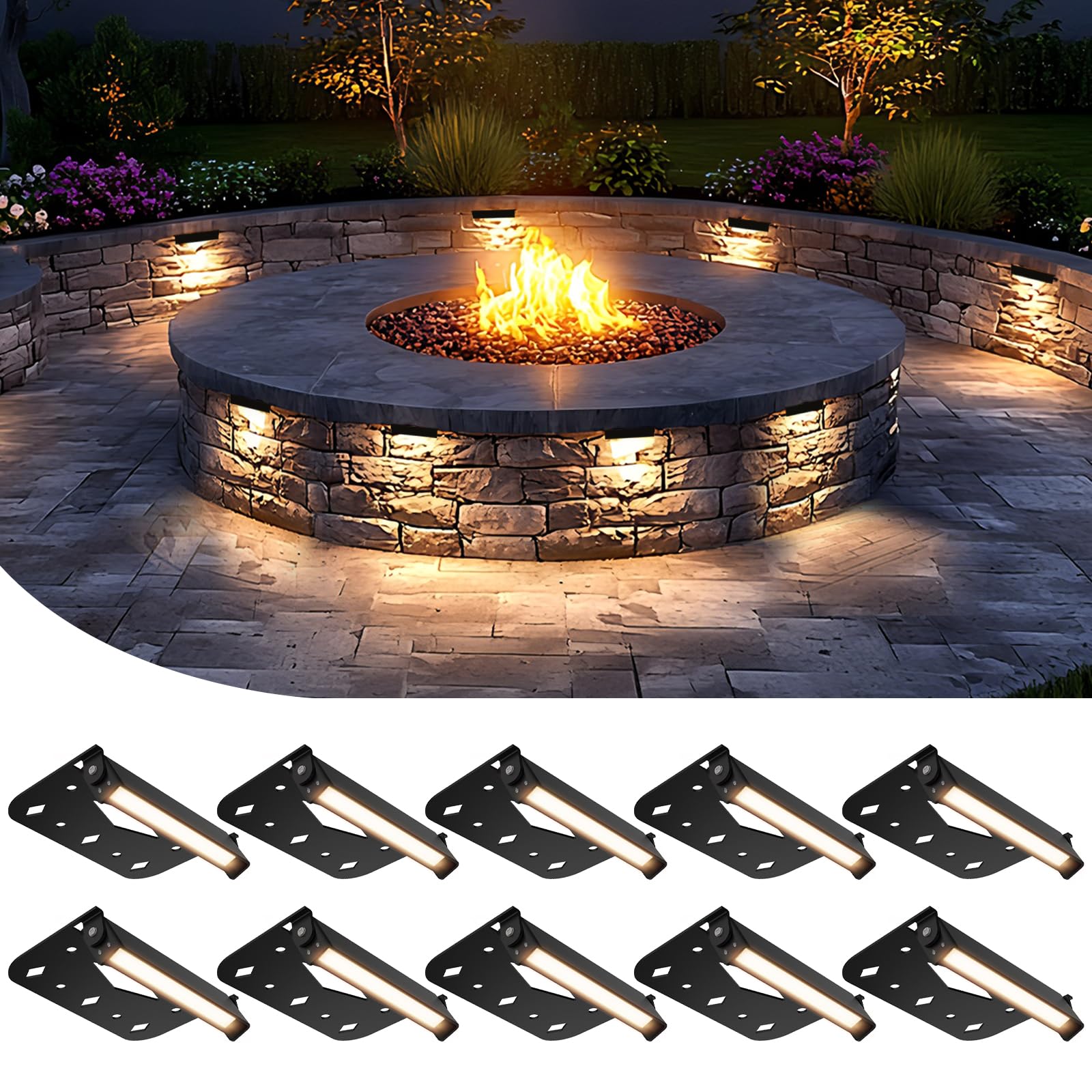 Photo 1 of Teekuv 10 Pack 4 Inch Retaining Wall Lights, 3W LED Hardscape Lighting IP65 Waterproof Paver Lights, 12V AC/DC Low Voltage Outdoor Soft White 2700K Landscape Lighting for Patio Pathway Wall Stairs