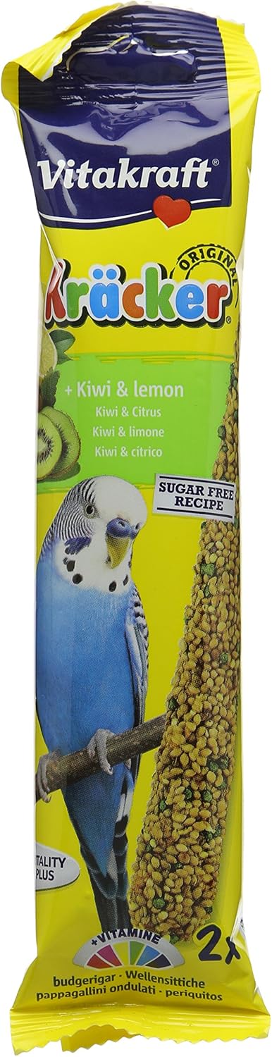Vitakraft Budgie Kracker Bird Food Kiwi-Citrus, Pack of 7, 60 g (Pack of 7)