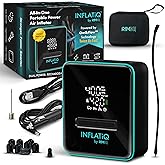 INFLATiQ by RIMiQ Tire Inflator - Powerful, Award-Winning QWIKFLOW Technology with 2 Portable Power Options Included - Strong Vehicle Air Pump for Trucks, Cars, Motorcycles, Bicycles, Balls and More