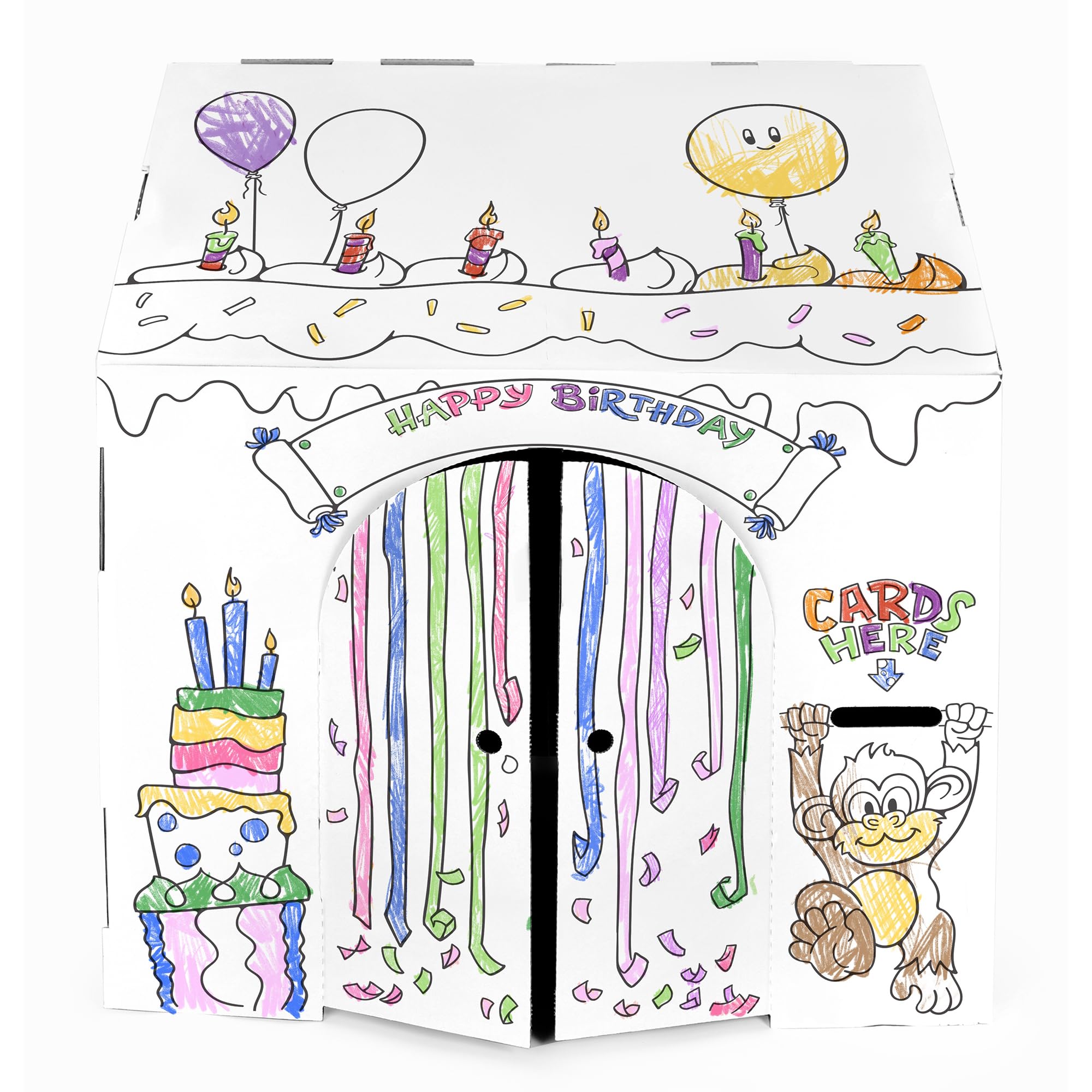 Easy Playhouse Birthday - Kids Art & Craft for Indoor & Outdoor Fun, Color, Draw, Doodle – Decorate & Personalize The Cardboard Fort, 32
