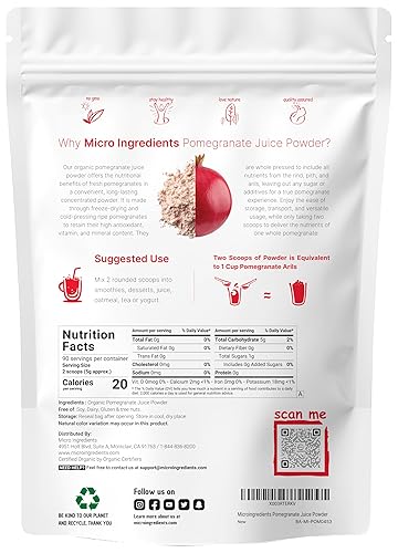 Organic Pomegranate Juice Powder, Pound 100% Natural Fruit
