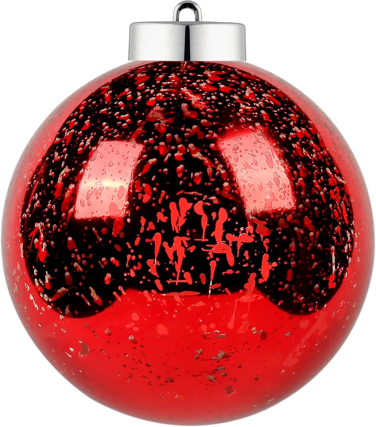 Ornaments - Sunshine 1 Pcs 8” Large Shiny Christmas Ball Ornaments,Giant Hanging Christmas Tree Ornament Decorations for Holiday, Extra Large Shatterproof Retro Mercury Balls Set(8inch, Red)