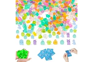 SHTNEEG 110 pcs Mini Resin Animals Blind Bags, Tiny Luminous Mystery Figures Miniature Accessories for Ducks/Chickens 50 Ombination Sets for Aldult, Miniature Animal for Fairy Garden, Garden Decoration